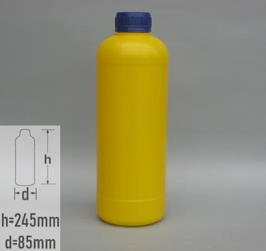 Sticla plastic 1 litru (1000ml) culoare galben cu capac cu autosigilare albastru